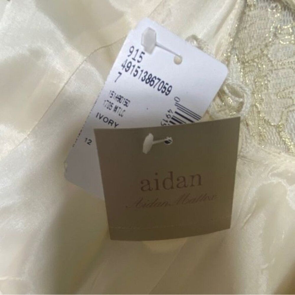 Aiden by Aiden Mattox Dress Size 12 NWT Ivory - Picture 6 of 7